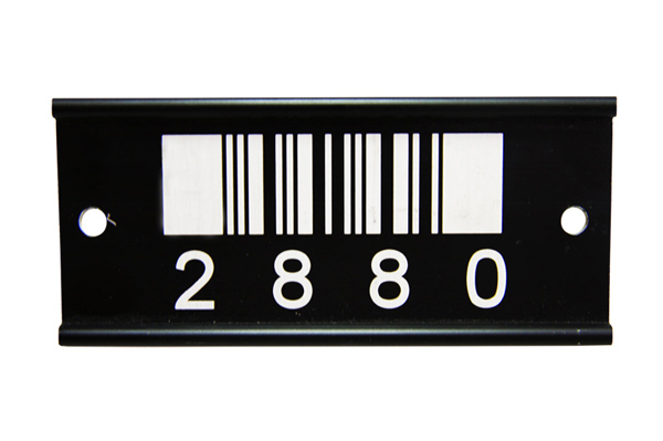 Laser marked barcode on a metal tag